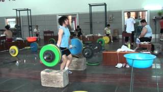 120kg Fast Snatch Pull  High Hang Position [upl. by Itsirc]