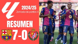 Barcelona  Real Valladolid 70 Resumen LALIGA EA SPORTS 202425 [upl. by Pierpont]