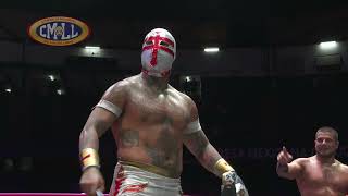 CMLL  TEMPLARIO  NIEBLA ROJA  ÁNGEL DE ORO VS MÁSCAR DORADATITÁN  MÍSTICOARENA MÉXICO061023 [upl. by Anatolio618]