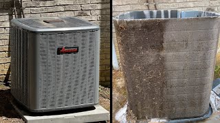 Cleaning A Filthy Amana Central Air Conditioner [upl. by Odrick238]