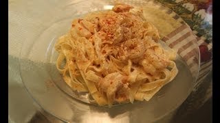 Fettuccine Alfredo With Shrimp Recipe [upl. by Haseena13]