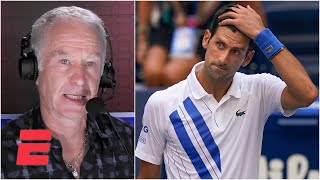 John McEnroe reacts to Novak Djokovic default  2020 US Open [upl. by Hardi]