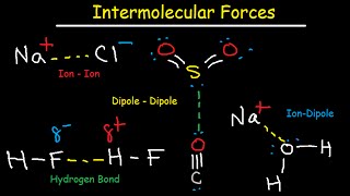 Intermolecular Forces  Hydrogen Bonding DipoleDipole IonDipole London Dispersion Interactions [upl. by Quirk]