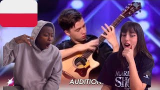 OUR FIRST REACTION TO Marcin Patrzalek Master Guitarist Is On FIRE  Americas Got Talent 2019 [upl. by Akemit]