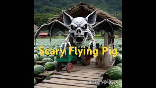 Scary Flying Pig Destroys Hut At Watermelon Field With Backhoe monsterpig excavator shorts 1105 [upl. by Yddur]