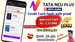 HDFC Bank tata neu Pluse Credit Card Apply Full Process details in Tamil 2024Tech and Technics [upl. by Amalie]