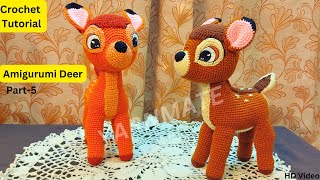 Detailed Amigurumi Deer Tutorial  Crochet Baby Deer  How to crochet a baby deer  part5 [upl. by Geralda]