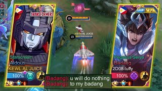 ALDOUS VS TOP 1 PHILIPPINES BADANG TRASHTALKER  WHO WILL WIN  MLBB [upl. by Yelena]