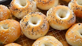 NEW YORK STYLE BAGEL  Super Easy Homemade Bagel in a Bread Machine  Bread Machine Recipes [upl. by Ragan]