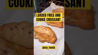 LOADED FRIES AND COOKIE CROISSANT  Lunch Menu… food foodie cheese croissant chicken [upl. by Brown]