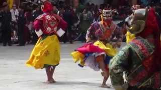 Punakha 2015 Tsechu Festival Pacham  Dance of the heroes Bhutan [upl. by Adekram74]