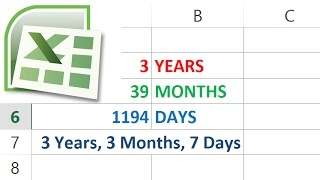 How to Calculate Days Months and Years between Two Dates in Excel [upl. by Lorrayne]