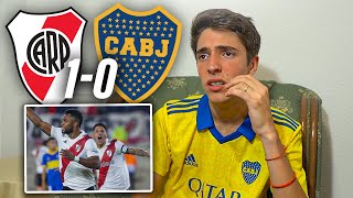 RIVER PLATE 1  BOCA JRS 0  REACCION PICANTE Hincha de Boca  LPF Fecha 15  Toto Bordieri [upl. by Julienne]