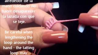 FrivoliteTatting lesson 111  LoopTatted Ring [upl. by Odrautse]