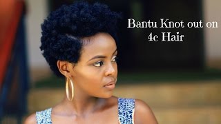 How to Bantu Knot out on 4c Natural Tapered Hair [upl. by Ancilin674]