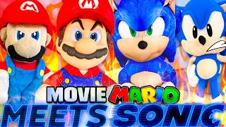 Crazy Mario Bros Movie Mario Meets Movie Sonic [upl. by Ttemme]