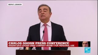 Carlos Ghosn press conference quotI left Japan because I wanted justicequot [upl. by Bainbrudge]