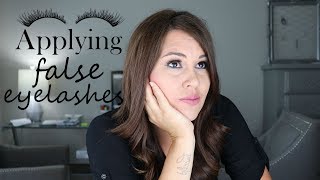 APPLYING FALSE EYELASHES  HOW TO APPLY  CHEAP LASHES [upl. by Yemarej925]