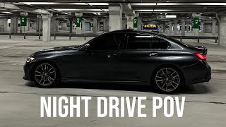 2020 M340i Night drive POV amp Car meet [upl. by Ammadis]