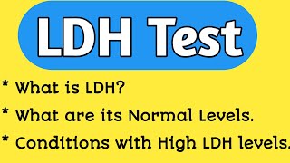 LDH Test Lactate Dehydrogenase Test [upl. by Fremont]