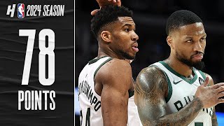 Giannis amp Damian Lillard with 78 PTS 🔥 Highlights vs Mavericks [upl. by Wilmott]