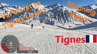 4K Skiing Tignes Val Claret to Tignes Le Lac starting at Merles France GoPro HERO11 [upl. by Niels939]