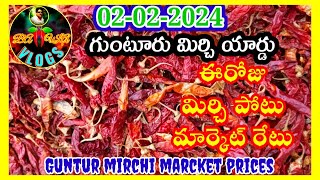 ఫిబ్రవరి 022024గుంటూరు మిర్చి మార్కెట్ ధరలుGUNTUR MIRCHI MARKET RATESగుంటూరు మిర్చి యార్డు [upl. by Imnubulo821]