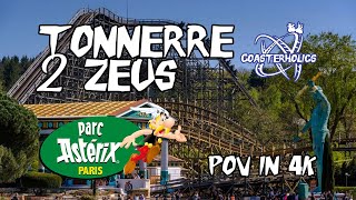 Tonnerre 2 Zeus POV  Parc Astérix 2023 4K [upl. by Ellohcin824]