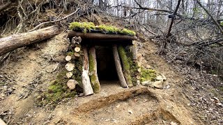 Building an Underground Secret Bunker for Survival  Fireplace Made of Stone and Clay [upl. by Anelad]