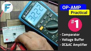 OPAMP Practical1Hindi LM358 ComparatorBufferAmplifier [upl. by Adnovahs]