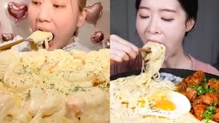 creamiest pasta asmr mukbang compilationsatisfying bites [upl. by Paluas]