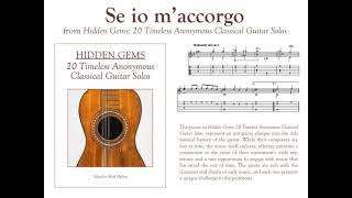 Se io m’accorgo If I Notice for solo classical guitar [upl. by Nytsirhc]