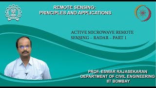 Lecture 44 Active microwave Remote Sensing – Radar – Part 1 [upl. by Sukram]