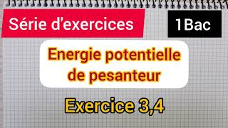 énergie potentielle de pesanteur série dexercices  1Bac [upl. by Kapeed]