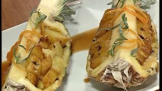 Piña marinada en licor con cítricos y asada  Roasted marinated pineapple [upl. by Ammann]