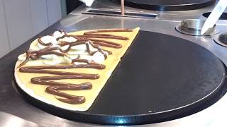 Nutella Banana and Nutella Strawberry Blueb Crepe [upl. by Nikolas]