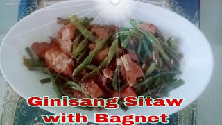 Ginisang Sitaw with Bagnet  How to Cook Ginisang Sitaw  Adobong Sitaw na pinasarap ng Bagnet [upl. by Fedirko]