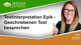 Textinterpretation – Epik  Geschriebenen Text besprechen  Zentralmatura Deutsch September 2020 23 [upl. by Harle932]