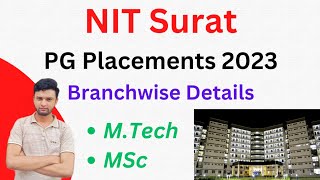 NIT Surat MTech amp MSc Placements 2023🔥  Branchwise Details  Great Placements😍 [upl. by Bohi]