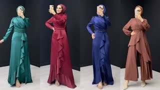 En Şık Tesettür Kombin Elbise Modelleri ✔️ Tesettür Elbise Modelleri  Hijab Dresses Collection [upl. by Laven494]