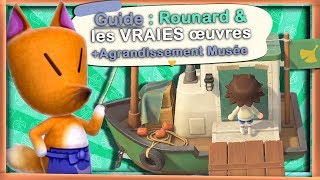 ➤TOUT sur ROUNARD  AGRANDIR MUSÉE  LES VRAIES OEUVRES  ❰ANIMAL CROSSING NEW HORIZONS❱ [upl. by Killarney22]