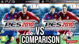 PES 2010 PS3 Vs PSP [upl. by Memberg]