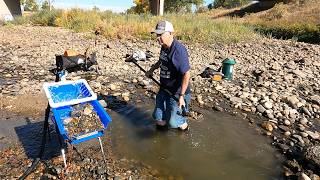 Gold Prospecting Clear Creek With Geo High Banker and Dream Mat Combo Sluice [upl. by Ansell]