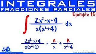 Integración por fracciones parciales  Ejemplo 15 Factores cuadráticos [upl. by Gabriello658]