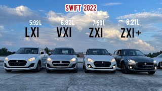 New Maruti Suzuki Swift 2024 variants compared 🔥 Swift LXi vs Swift VXi vs Swift ZXi vs Swift ZXi [upl. by Gregorio]