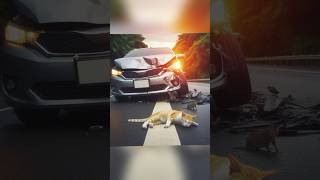 cat 🐈 accident car cute cat animals account [upl. by Llerref]