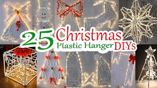 25 DIY Christmas Decoration Ideas with Plastic Hanger  Christmas 2024 [upl. by Atnoid70]