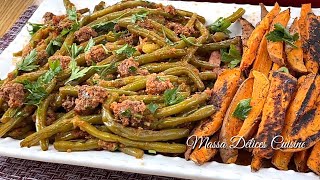 Délicieuse Recette Des Haricots Verts Au Four Sans Cassement De Tête [upl. by Odrick797]