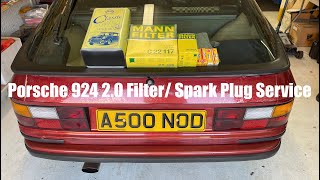 Porsche 924 20 Full Filter Service amp Spark Plugs [upl. by Alithea573]