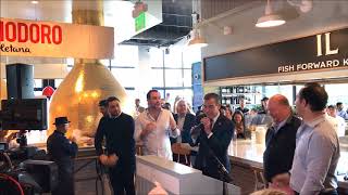 Eataly LA Ribbon Cutting Ceremony Mayor Eric Garcetti Mario Batali [upl. by Einahteb836]